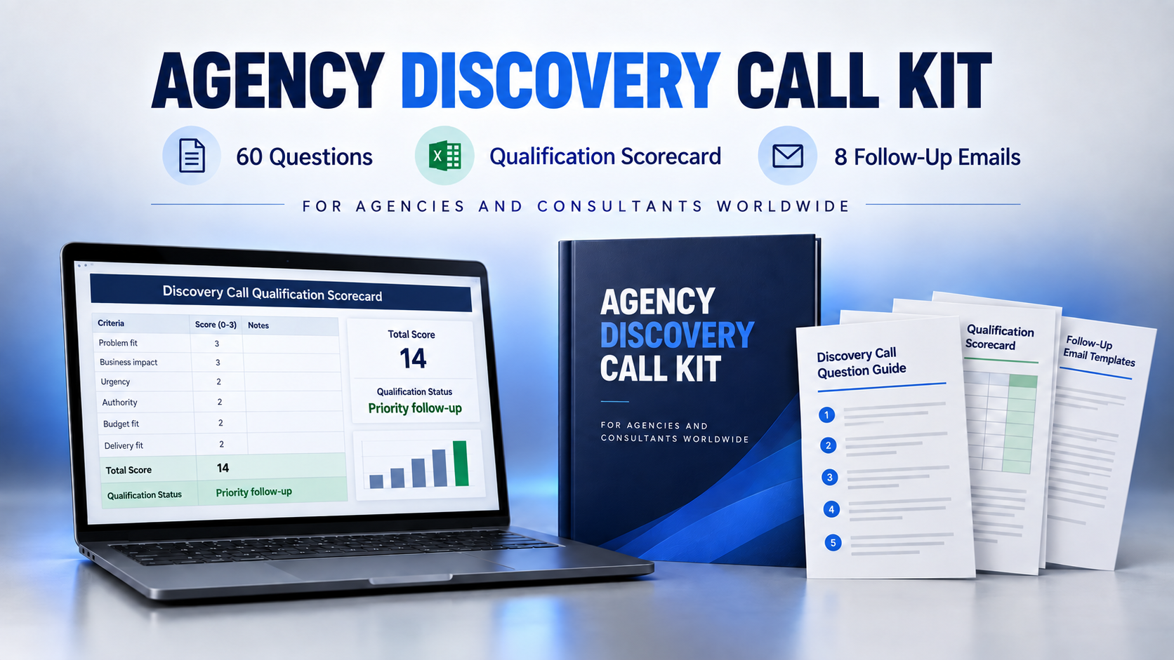 Agency Discovery Call Kit Word guide and Excel scorecard preview