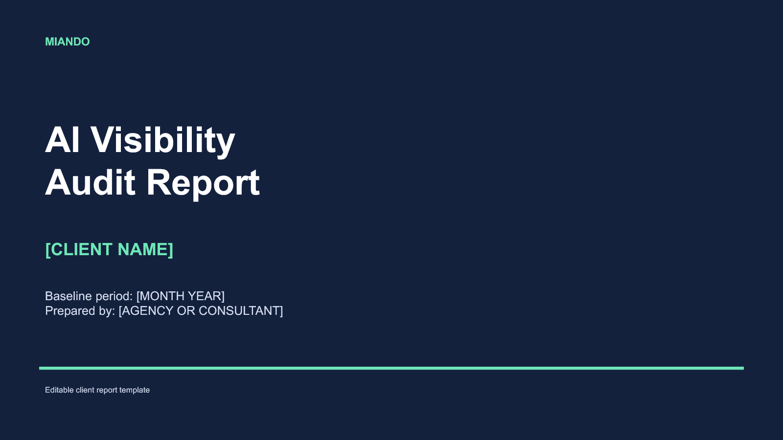 AI Visibility Client Report Template cover